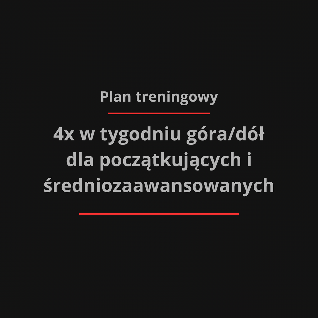 Plan treningowy 4x w tygodniu góra/dół
