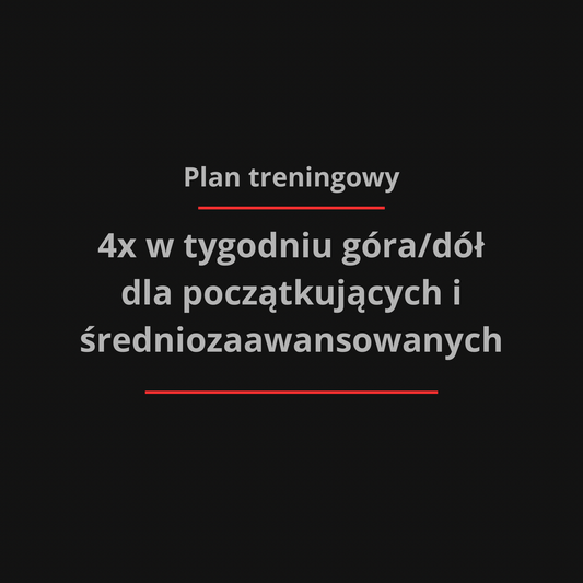 Plan treningowy 4x w tygodniu góra/dół