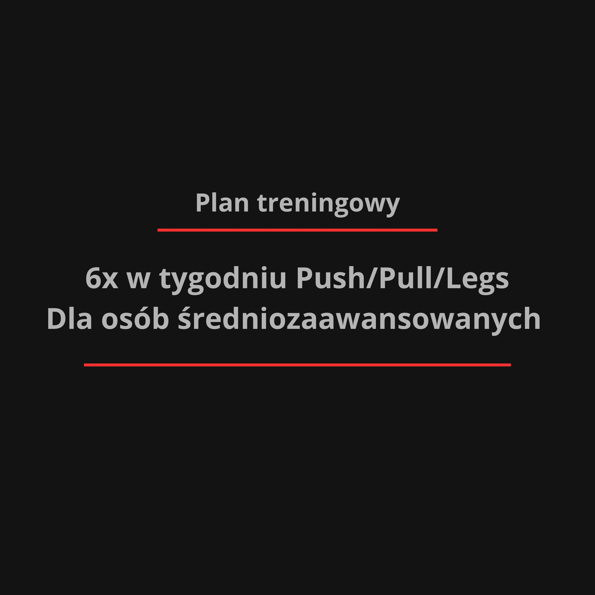 Plan treningowy 6x/tyg PPL