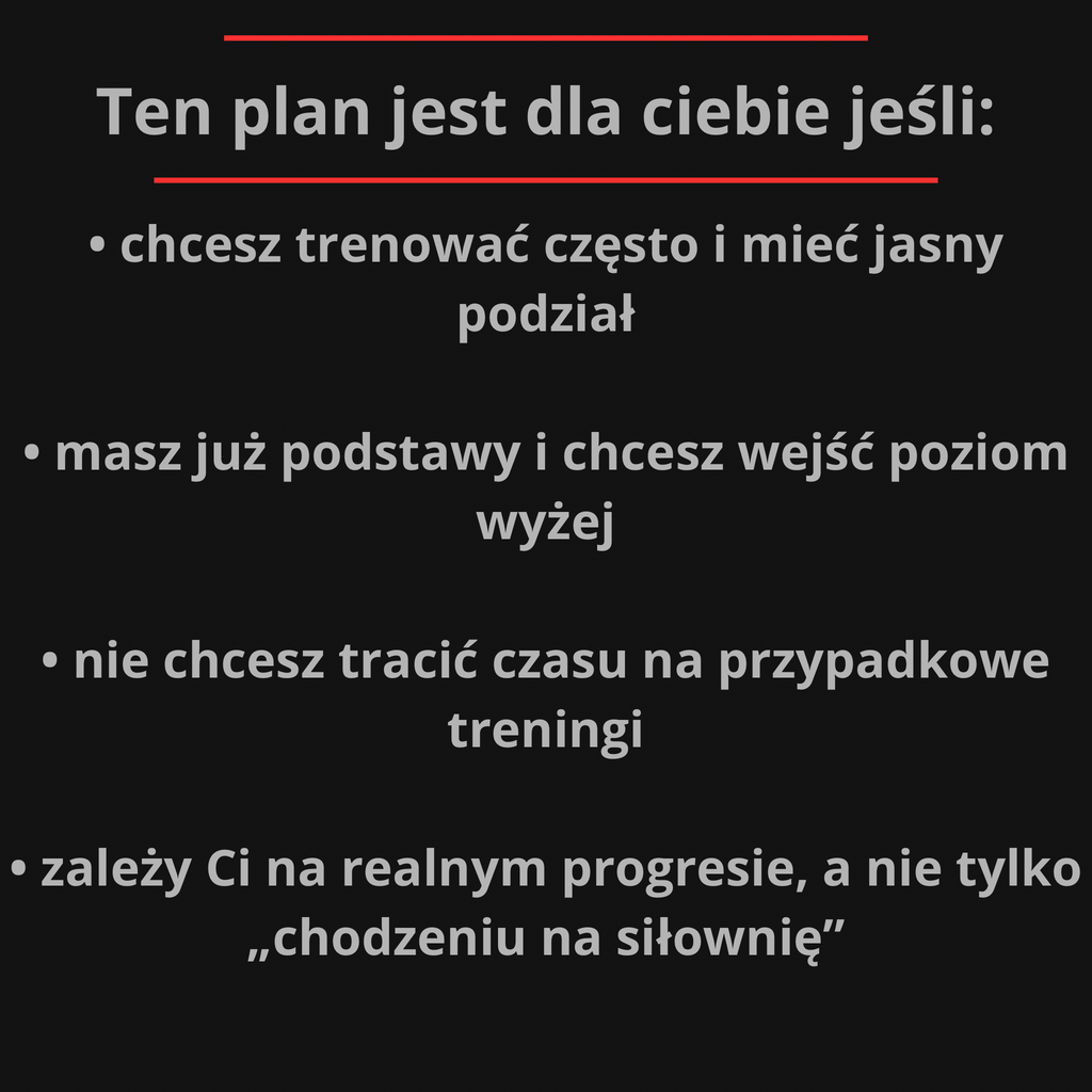 Plan treningowy 6x/tyg PPL